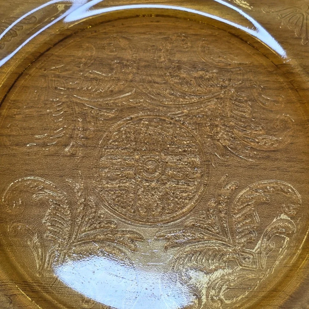 Vintage Federal Amber Madrid Recollection Glass‎ 9